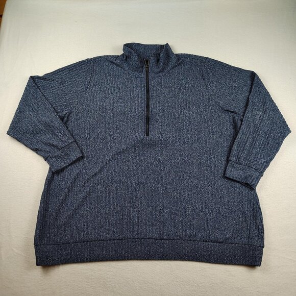 Torrid Pullover Sweater Womens sz 4 Blue Mock Neck 1/4 Zip - Picture 1 of 7